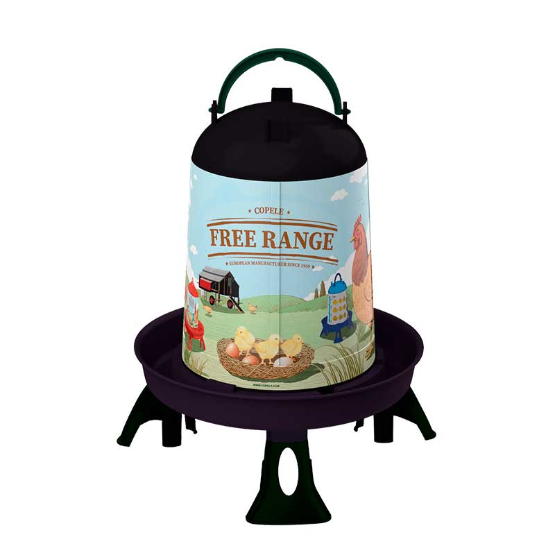 Recycled plastic drinker with Legs model Free-Range - 5 l.