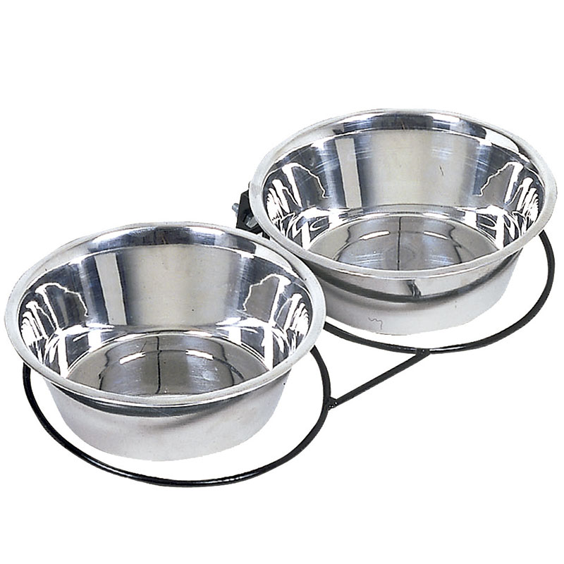 Support Mur Mangeoire pour Chiens Double - Taille L
